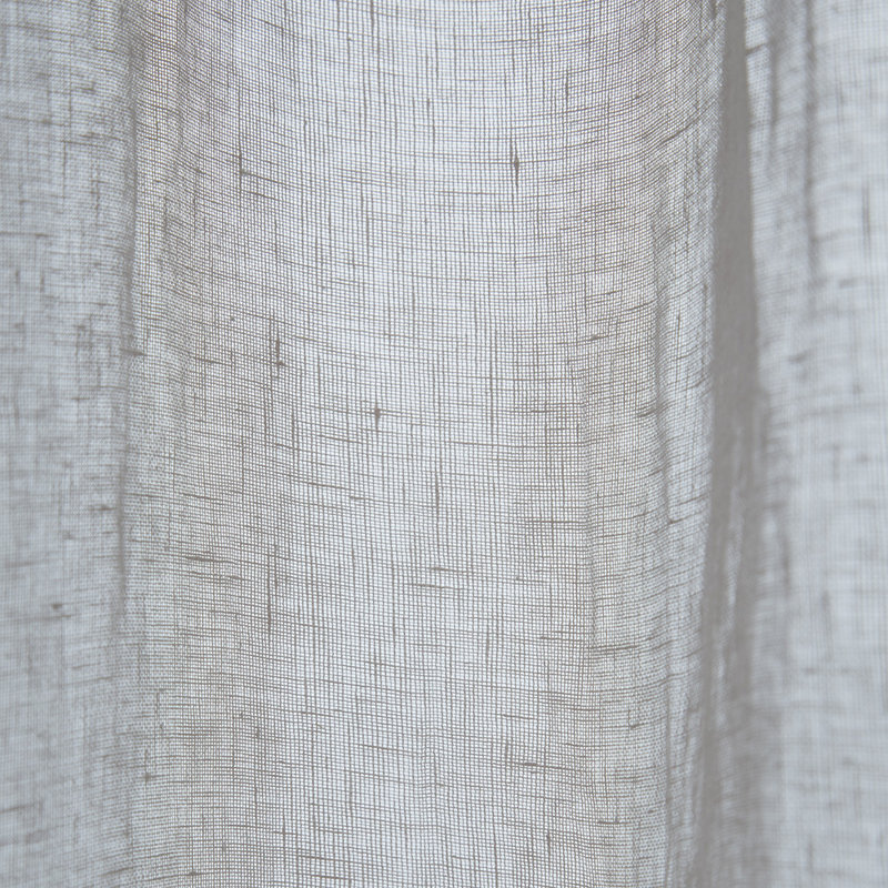 Shadow Linen Sheer Single Curtain Panel, 57.1"W x 108.3"L, Light Gray