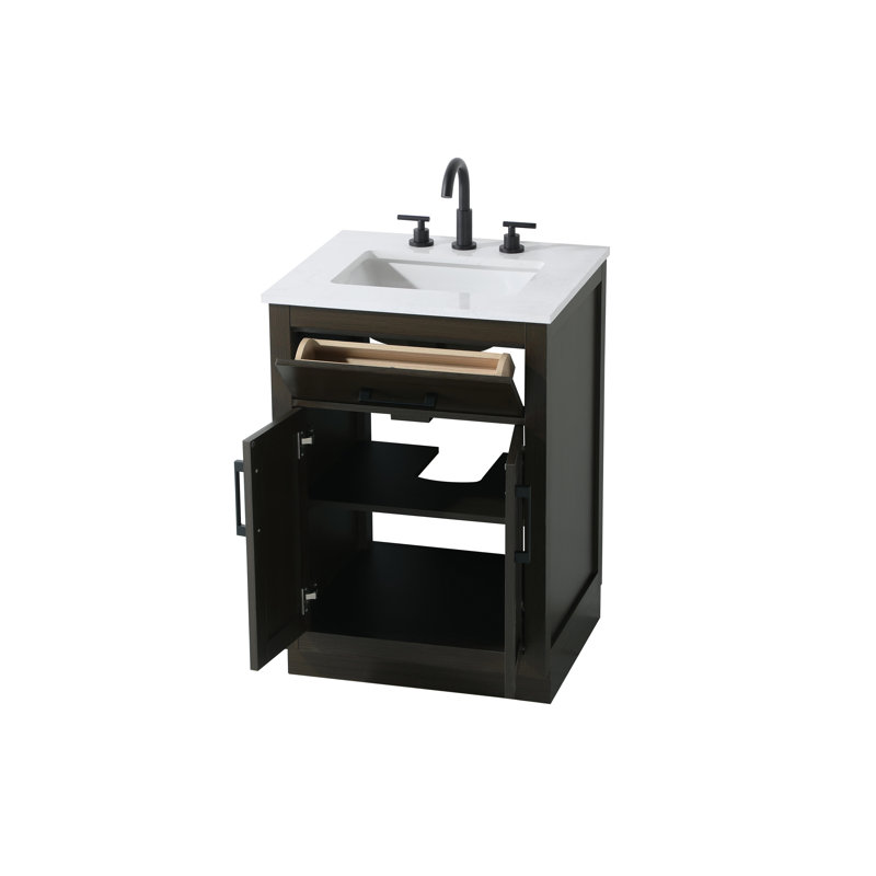 Ahner 24 inch Single Bathroom Vanity, Mocha Brown