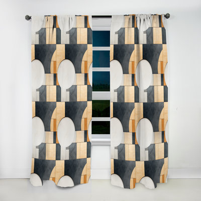 Industrial Zen Ii - Modern Curtain - Velvet Room Darkening - 1 Panel
