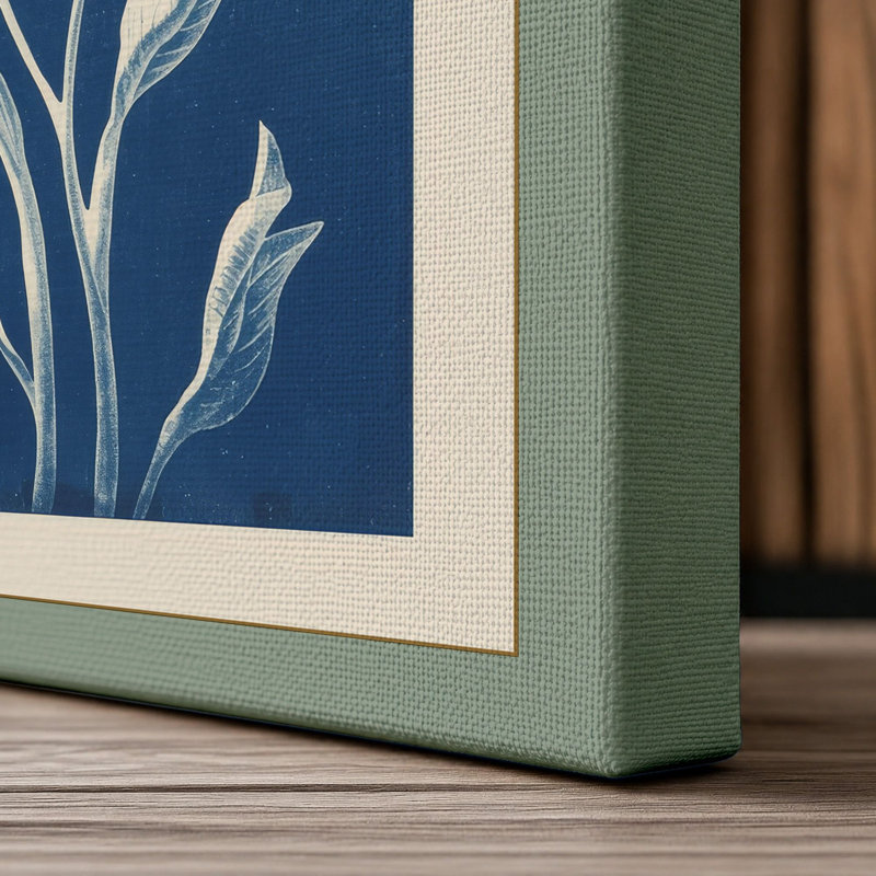 Daisies in Bloom Botanical - Wrapped Canvas, 18x12 - 45.7 x 30.5 cm, Sage Border