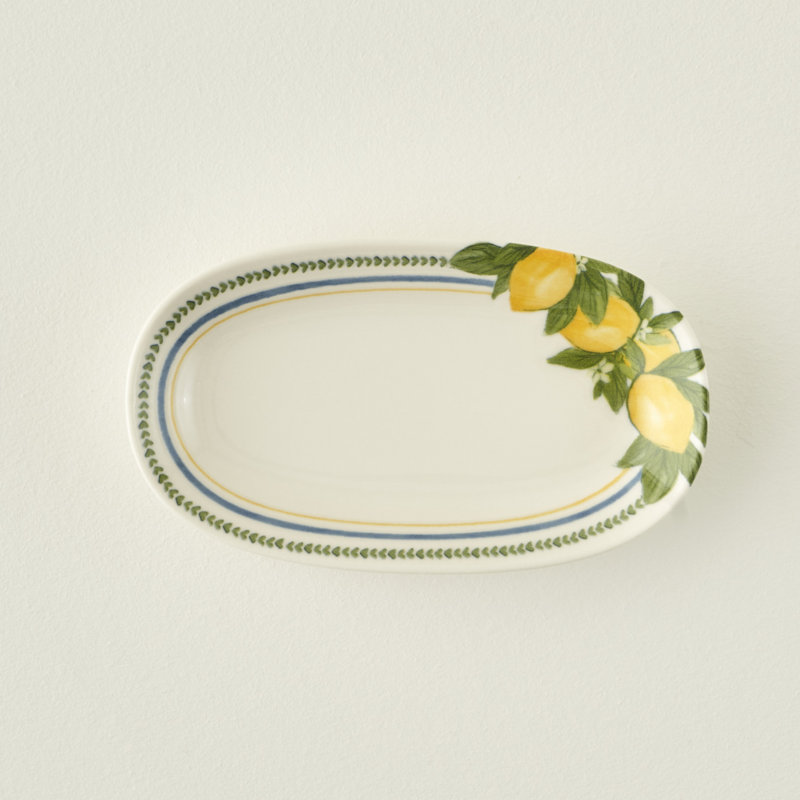 Plateau de service en porcelaine Lemoncello, H 7,5 po x l 7,5 po x P 2 po