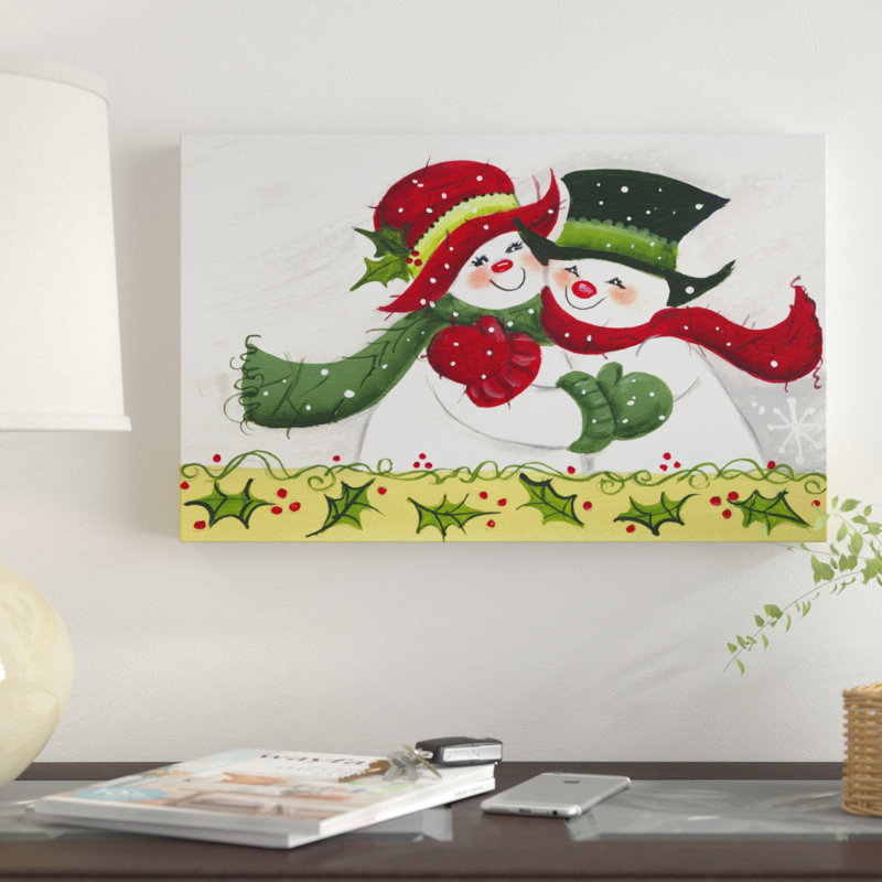« snow couple », art sur toile, H 12 po x l 19 po x P 2 po