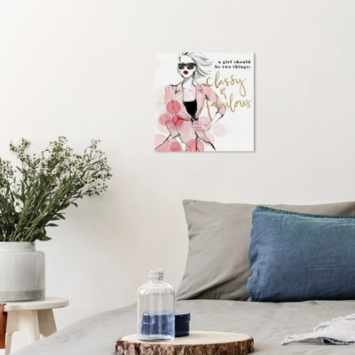 «Fashion and Glam Classy and Fabulous Sunples Glam Pink», reproduction d'art sur toile