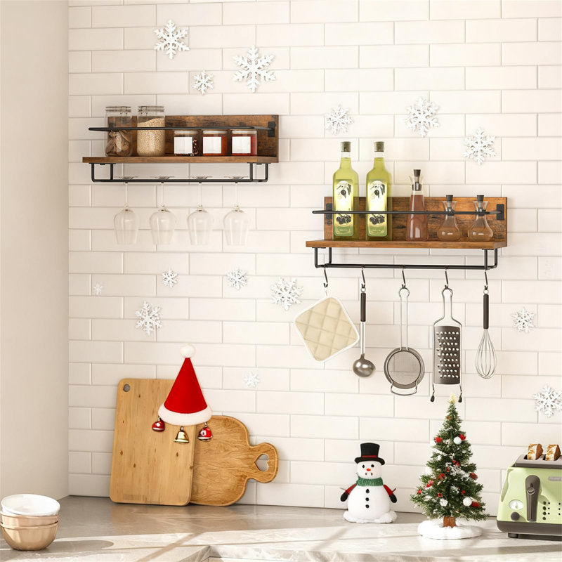 Open Shelving Wine Bottle Rack Brown