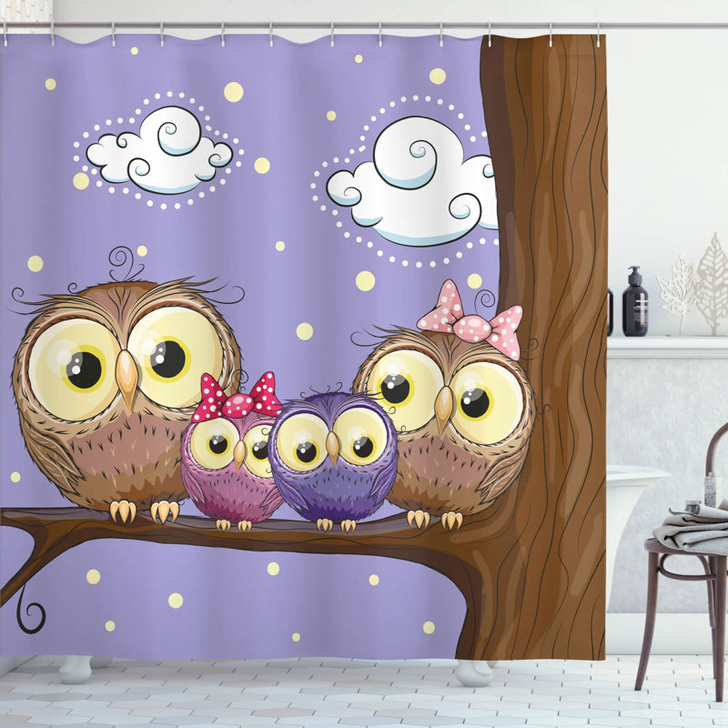 Ensemble de rideau de douche et crochets Bird, H 69 po x l 105 po