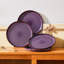 Ensemble de 4 assiettes à dîner en céramique mauve vancasso, assiettes cuites au four-129023652