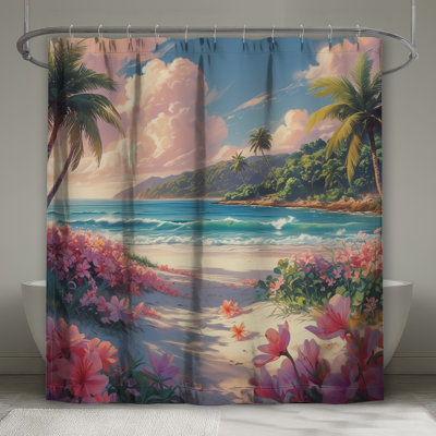 Rideaux de douche Tropical Beach