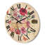 Horloge murale en bois avec lettres et fleurs sauvages-63903747