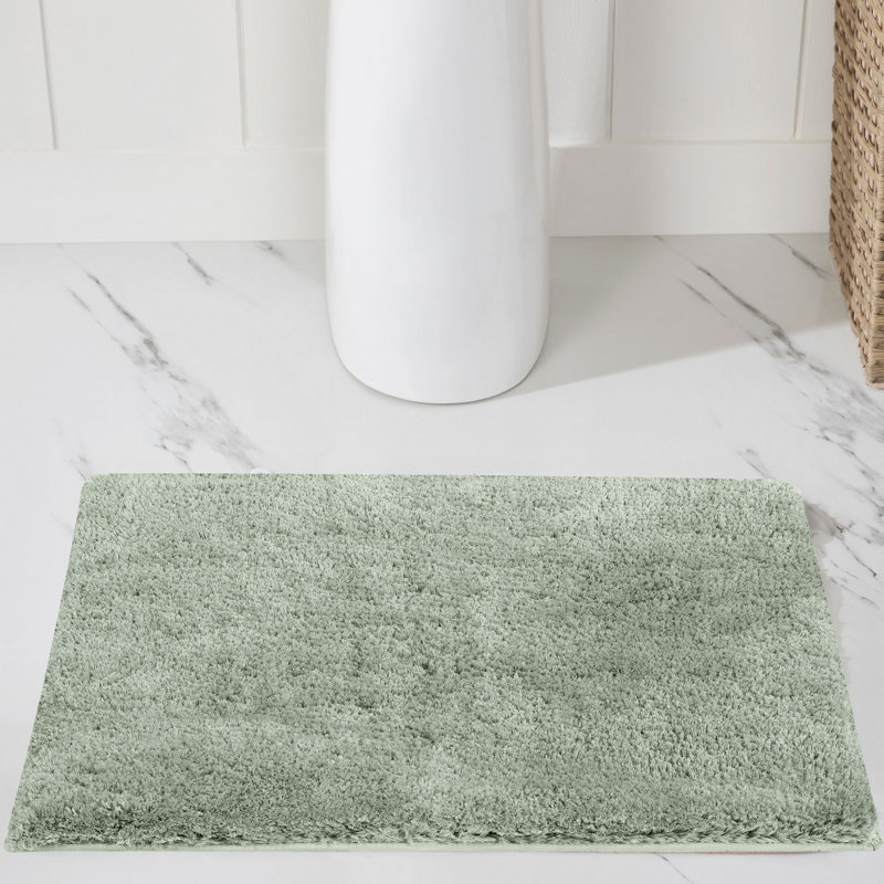 Better Trends 100% Polyester Bath Rug TPR Backing Bathroom Rug Dark Sage, Dark Sage, Rectangle - 24" L x 17" W
