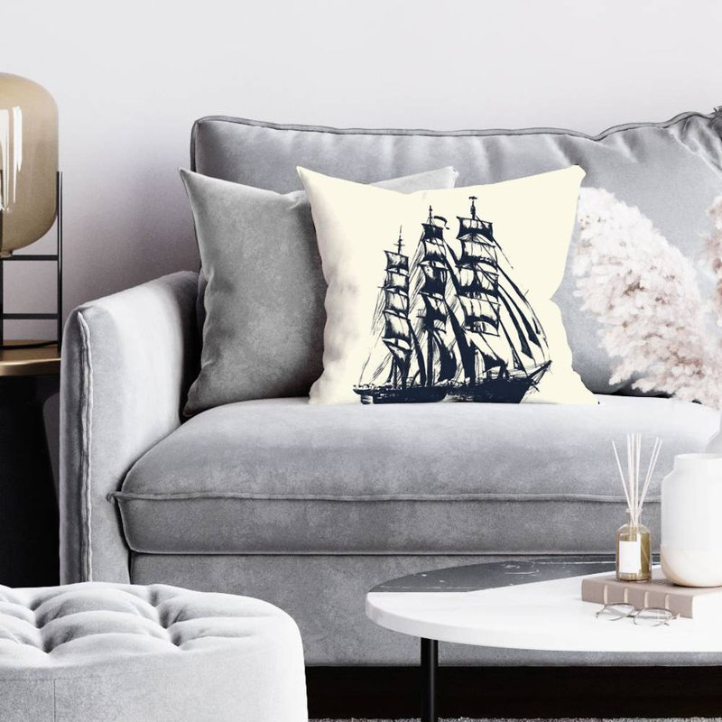 Old boat - 16"x16" Throw pillow - Poly twill - Print on demand