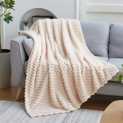 Fleece Throw Blanket for Couch or Bed - 3D Imitation Turtle Shell Jacquard Decorative Blankets - Cozy Soft Lightweight Fuzzy Flannel Blanket Suitable