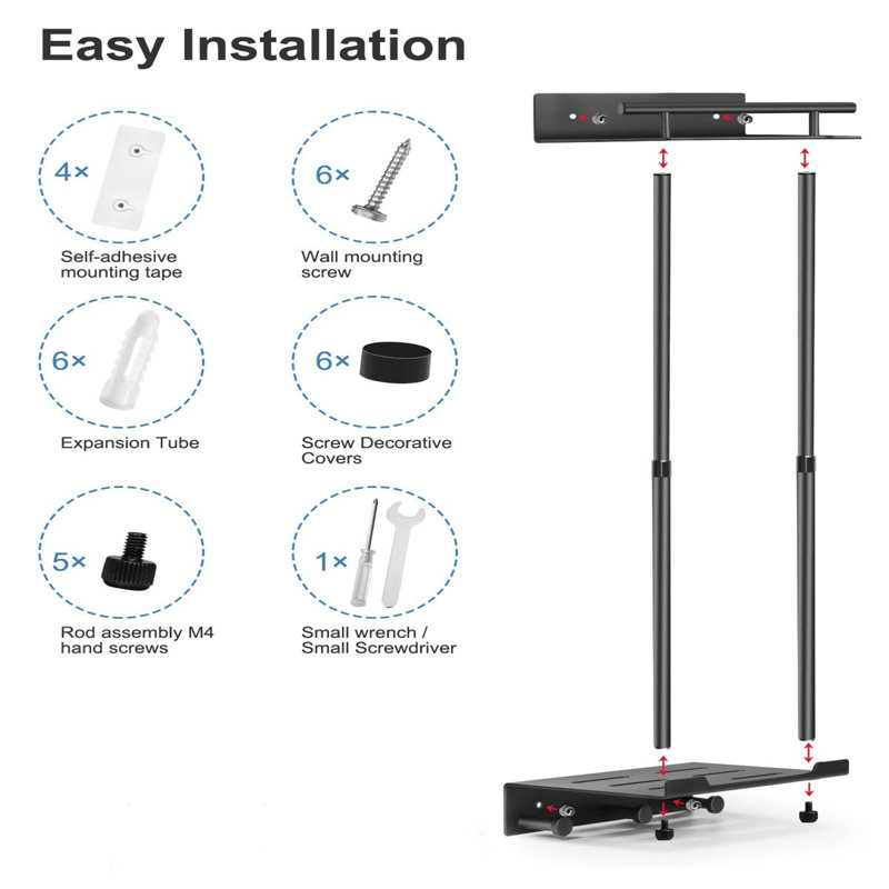 Beckemeyer Wall Towel Stand, Matte Black