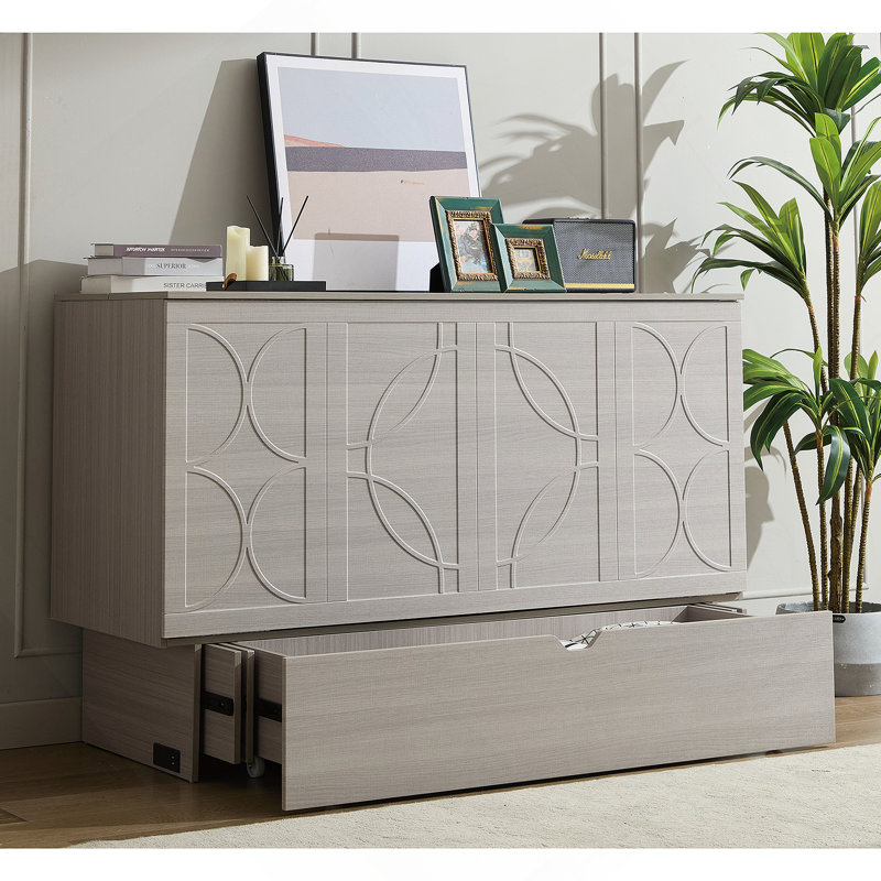 Murphy Bed with Storage, Gray