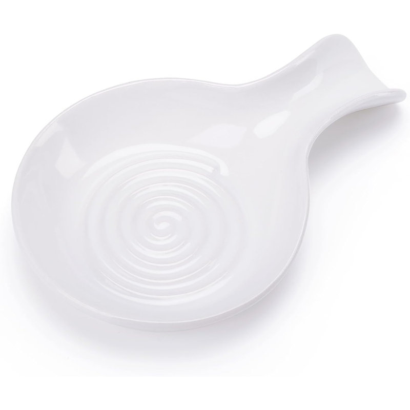 Repose-cuillère en porcelaine pour comptoir de cuisine, porte-cuillère pour cuisinière, Blanc