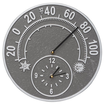Horloge murale d’intérieur/extérieur et thermomètre solstice