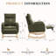 Fauteuil à bascule Teddy en tissu avec repose-pieds réglable, appuie-tête épais, dossier haut et poche de rangement, base en bois massif, vert-1294247118