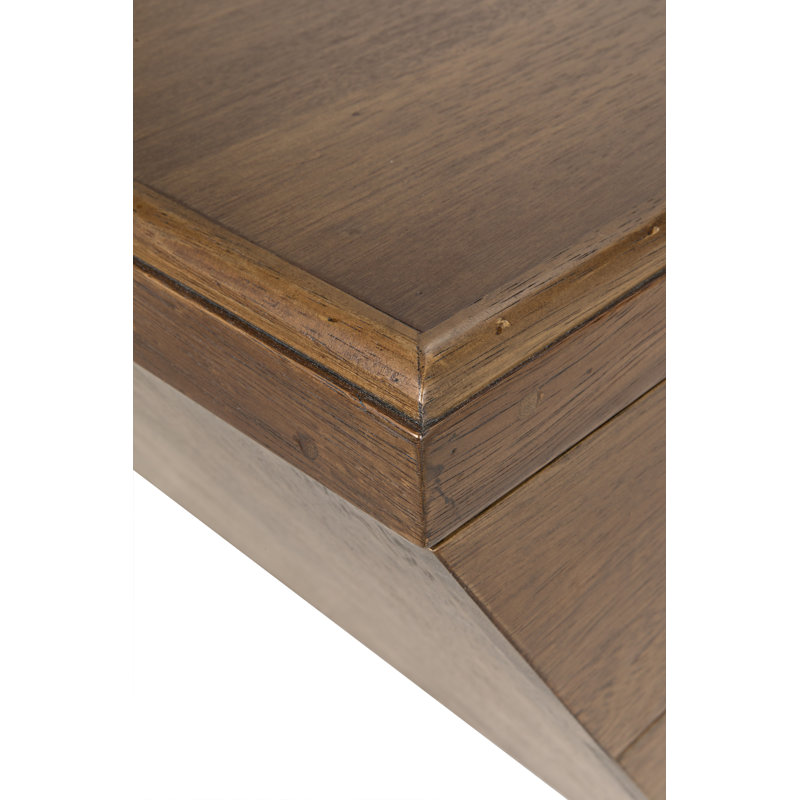 Tetramo Dark Walnut Wood Writing Desk with Drawers