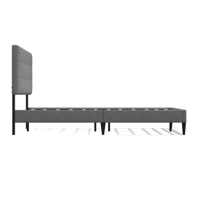 Saltz Upholstered Platform Bed, Stone, Queen