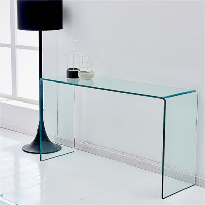 Console en verre transparent, canapé transparent, console pliée moderne