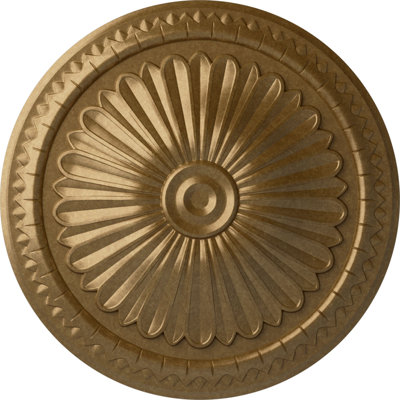 Médaillon de plafond Endurathane Alexa, DE 15 po x P 1 3/4 po (convient aux auvents jusqu'à 3 po), finition or pâle peinte à la main
