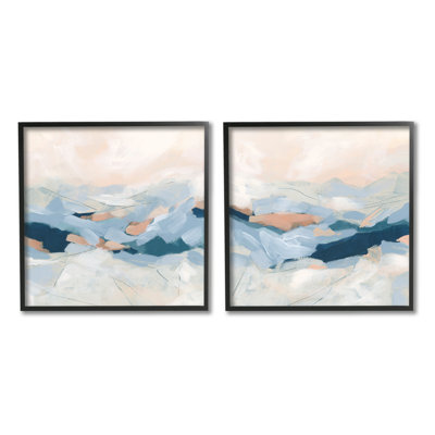 " Abstract Mountain Peaks Scenery " by June Erica Vess 2 - Pieces