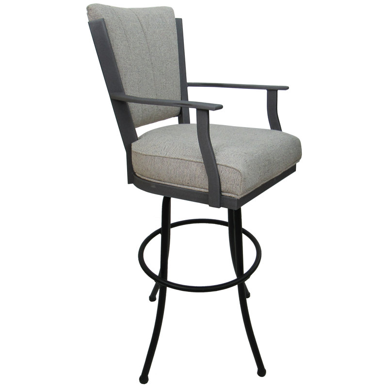 Très grand tabouret pivotant en métal Varges, gris, Ardoise Hemsath