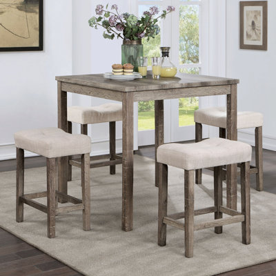 Ensemble de salle à manger 5 pièces Transitional Table et tabourets pour salle à manger 4 places