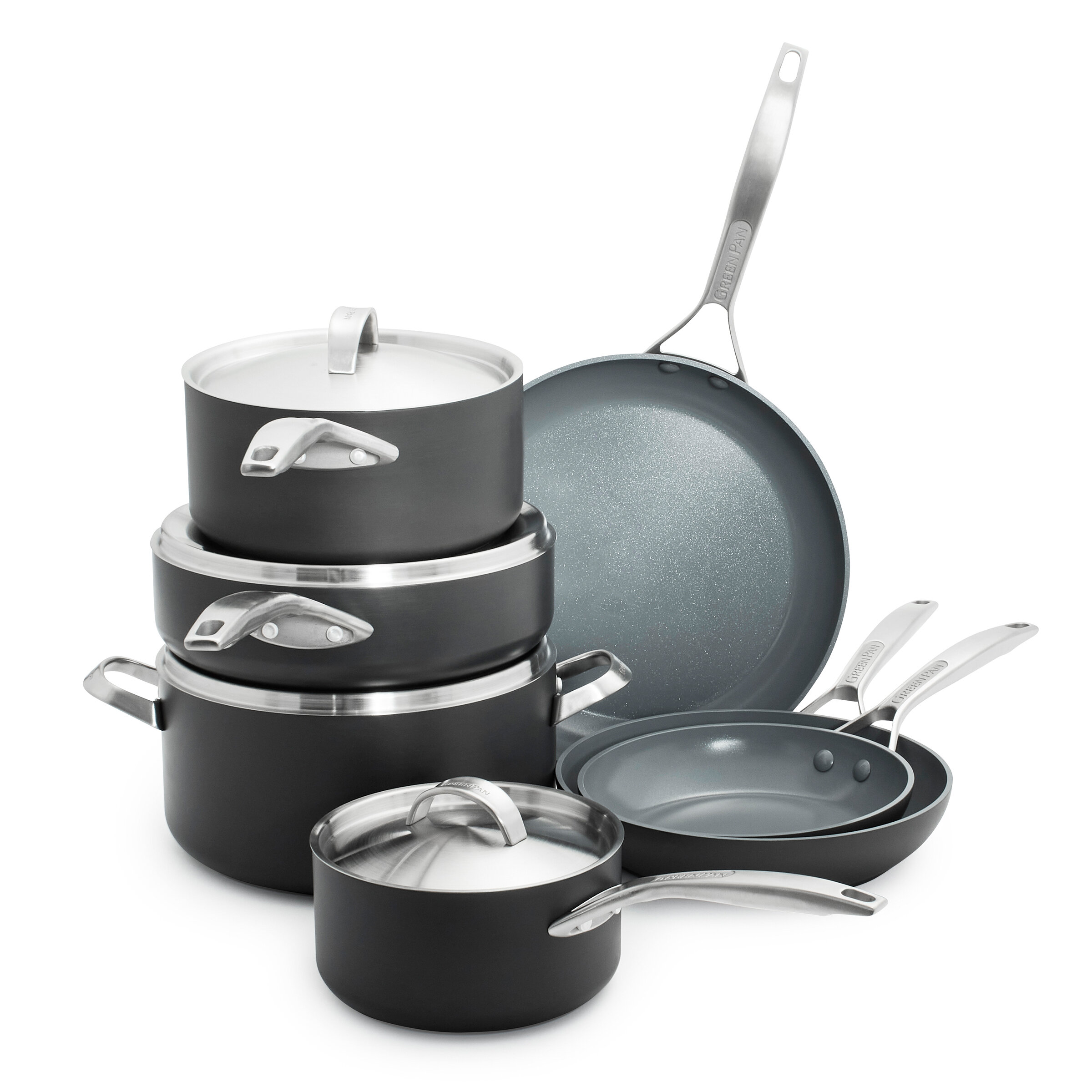 GreenPan Reserve 5-Piece Nonstick Cookware Set, Stainless Steel & Thermolon  on Food52