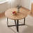43.3‘’ Round Oak Dining Table, Space-Saving Solid Wood Kitchen Table-268243799