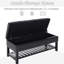 Banc de rangement noir en similicuir avec range-chaussures, 44 po - Option de capacité moderne