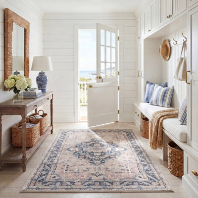 Tapis oriental beige / bleu marine Hulme