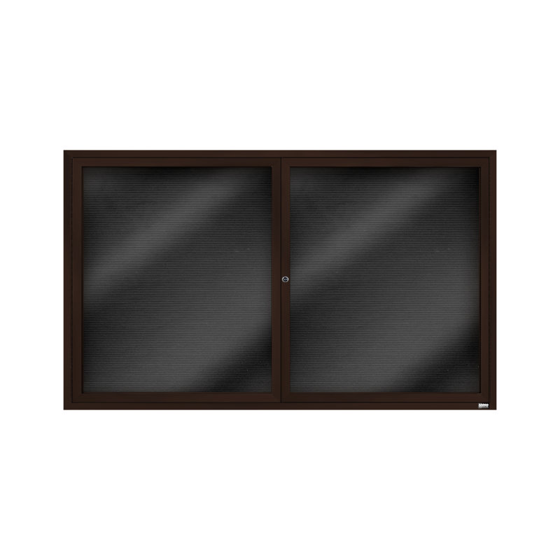 Tableau d'affichage mural fermé pour armoire d'annuaire, Bronze anodisé, Deux, H 36 po x l 60 po