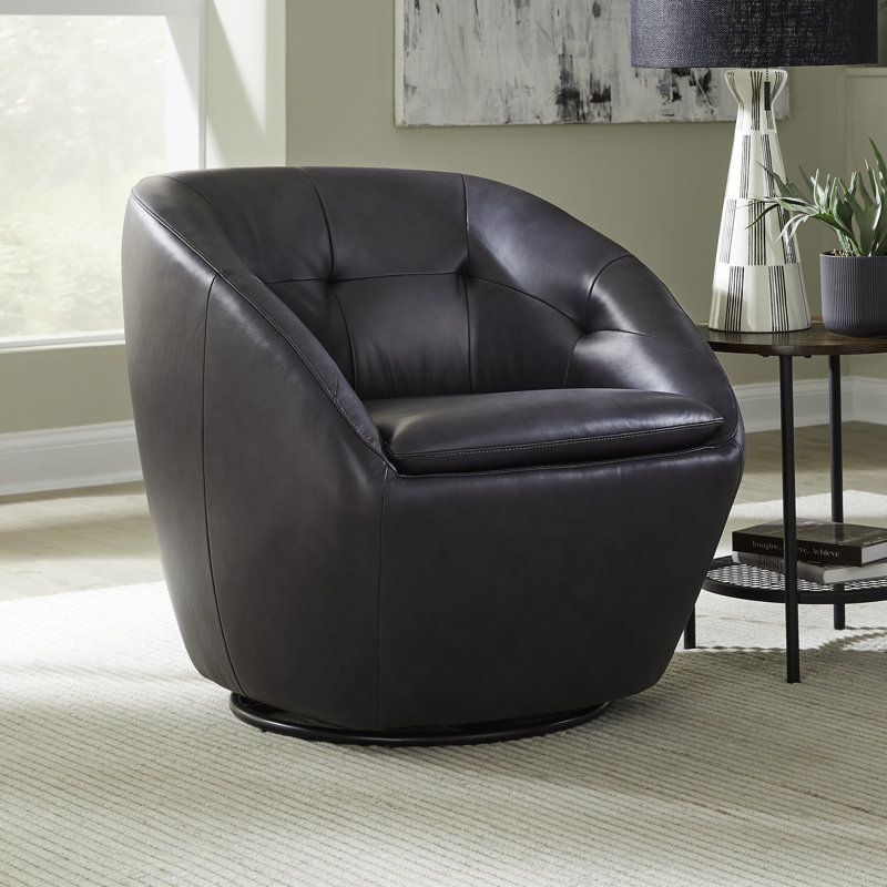 Fauteuil d'appoint pivotant Cladeus, Gris / Brun