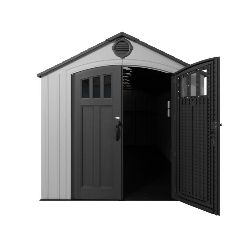 Lifetime 8 Ft. x 20 Ft. High-Density Polyethylene (Plastic) Outdoor Storage Shed with Steel-Reinforced Construction 