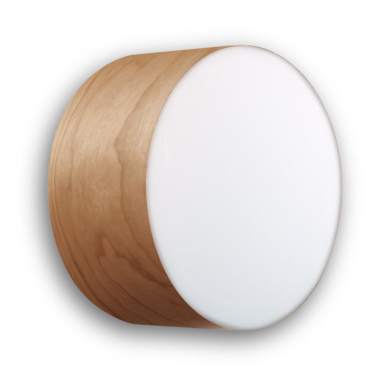 Gea 1 - Light Flush Mounted Sconce, Natural Beech, 16.5" H x 16.5" W x 3.9" D, GX53