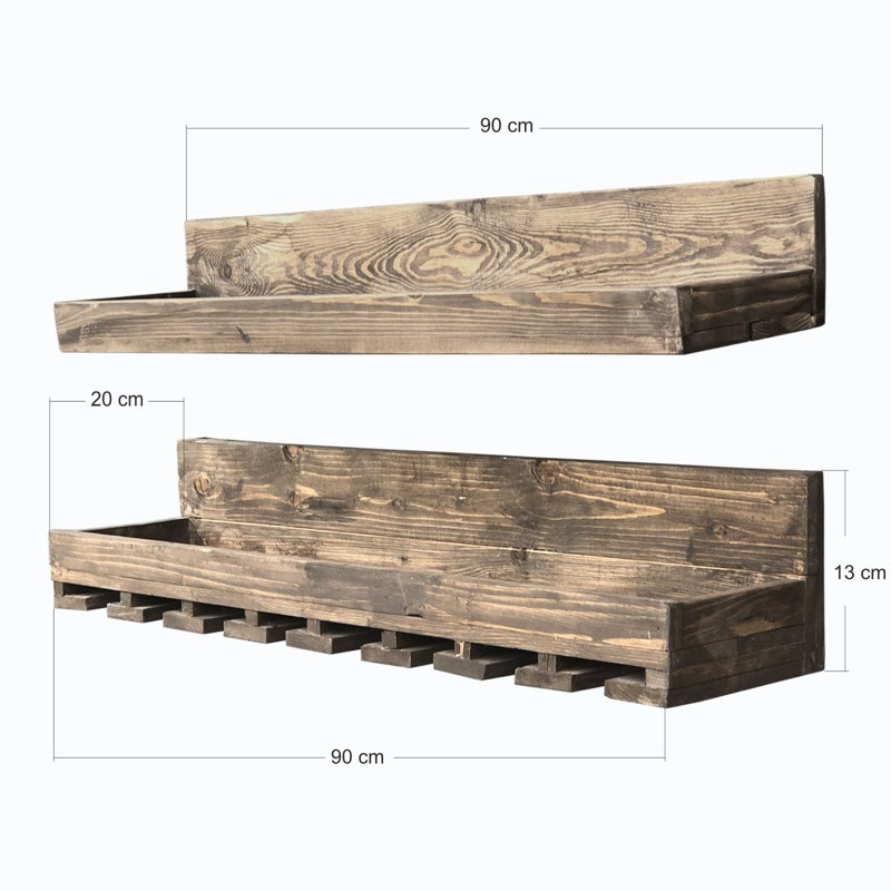 Castile 2 Piece Solid Wood Accent Shelf