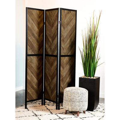 Paravent rustique à chevrons 3 pour plus d'intimité et de décoration, élégant, 68,59 po x 52 po x 0,75 po