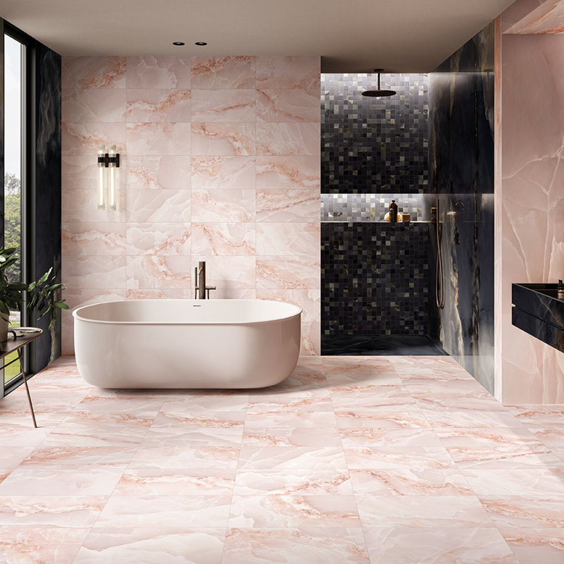 Carreau en porcelaine onyx Eclipse 12X24, Rose mat
