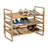 12 Pair Stackable Solid Wood Shoe Rack