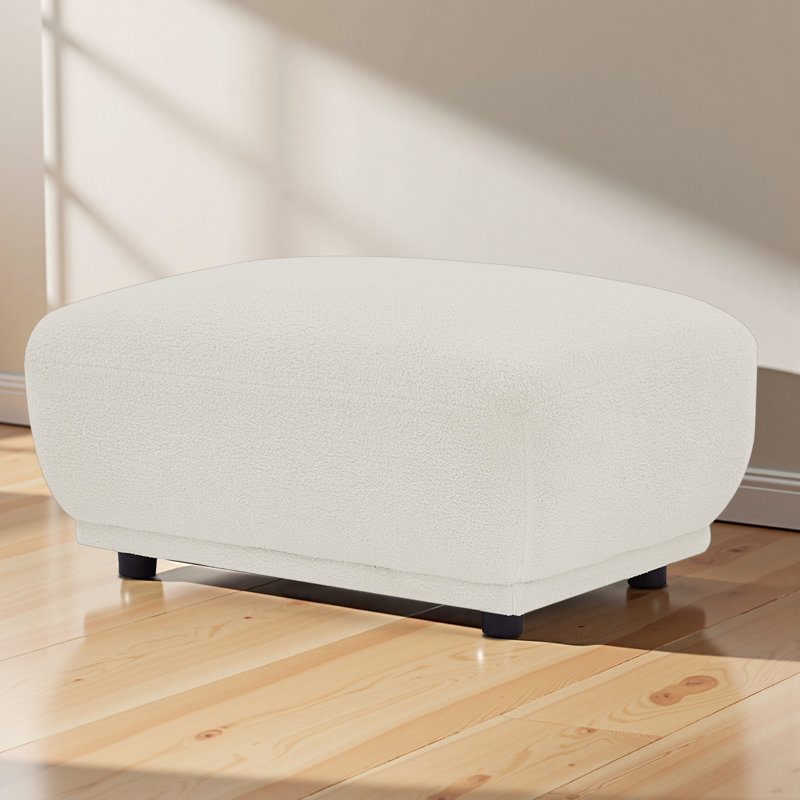 Removeable Wool Ottoman, Sherpa Ottoman Foot Rest , Modern Vanity Stool Seating For Girls Women, Foot Stool For Living Room Set