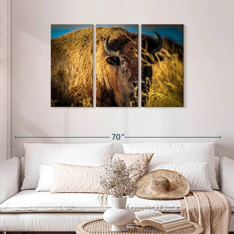 Brampt Grazing American Buffalo, 28" H x 45" W
