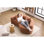 Canapé modulaire en chenille, 2 sièges, rose corail, double profondeur 21,3 po et 26,8 po, sans assemblage, espace pour les petits espaces, deux coussins décoratifs, mousse haute, siège mi-doux, dossier coussiné, accoudoirs évasés, décontracté américain