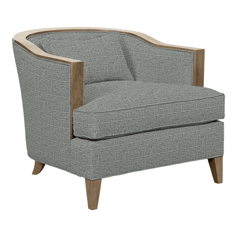 Thom Filicia Home Upholstered Barrel Chair, Hampton, Bennett Carolina Polyester