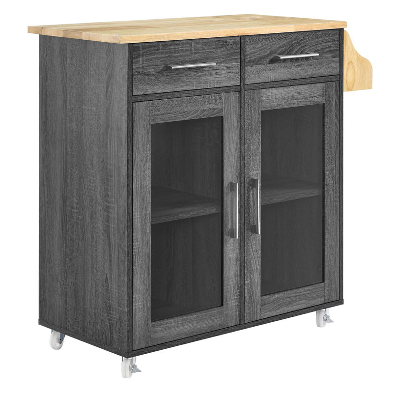 Modway Cuisine Kitchen Cart, Charcoal