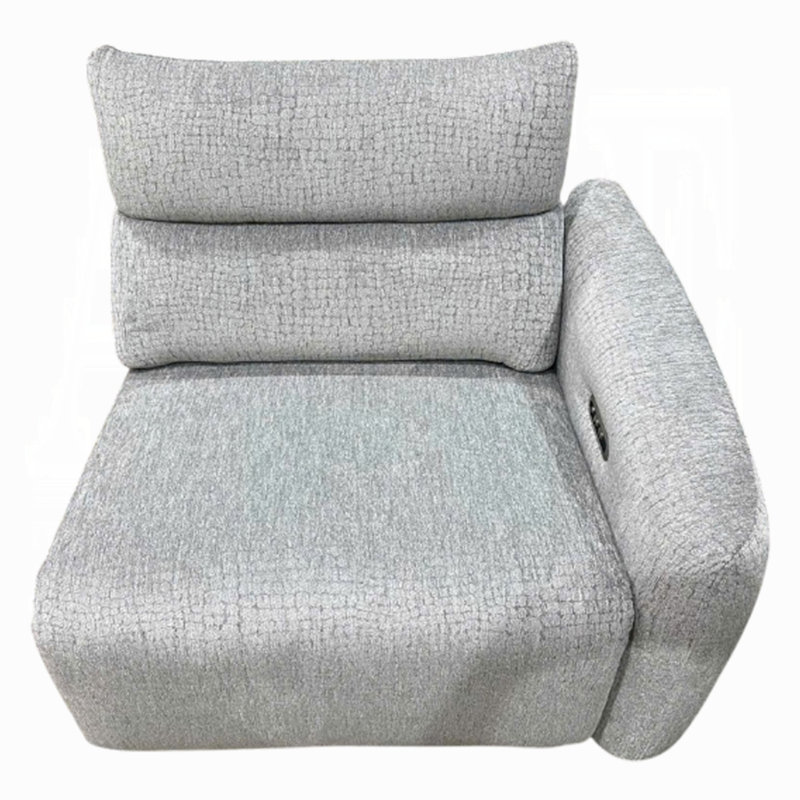 Falo Modular Power Motion Right Recliner Chair, Foam Light Gray Chenille