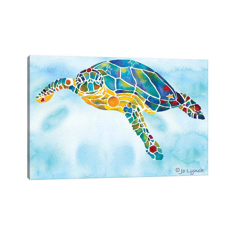Sea Turtle VIII by Jo Lynch - Wrapped Canvas Gallery-Wrapped Canvas Giclée, 20.32cm H x 30.48cm W
