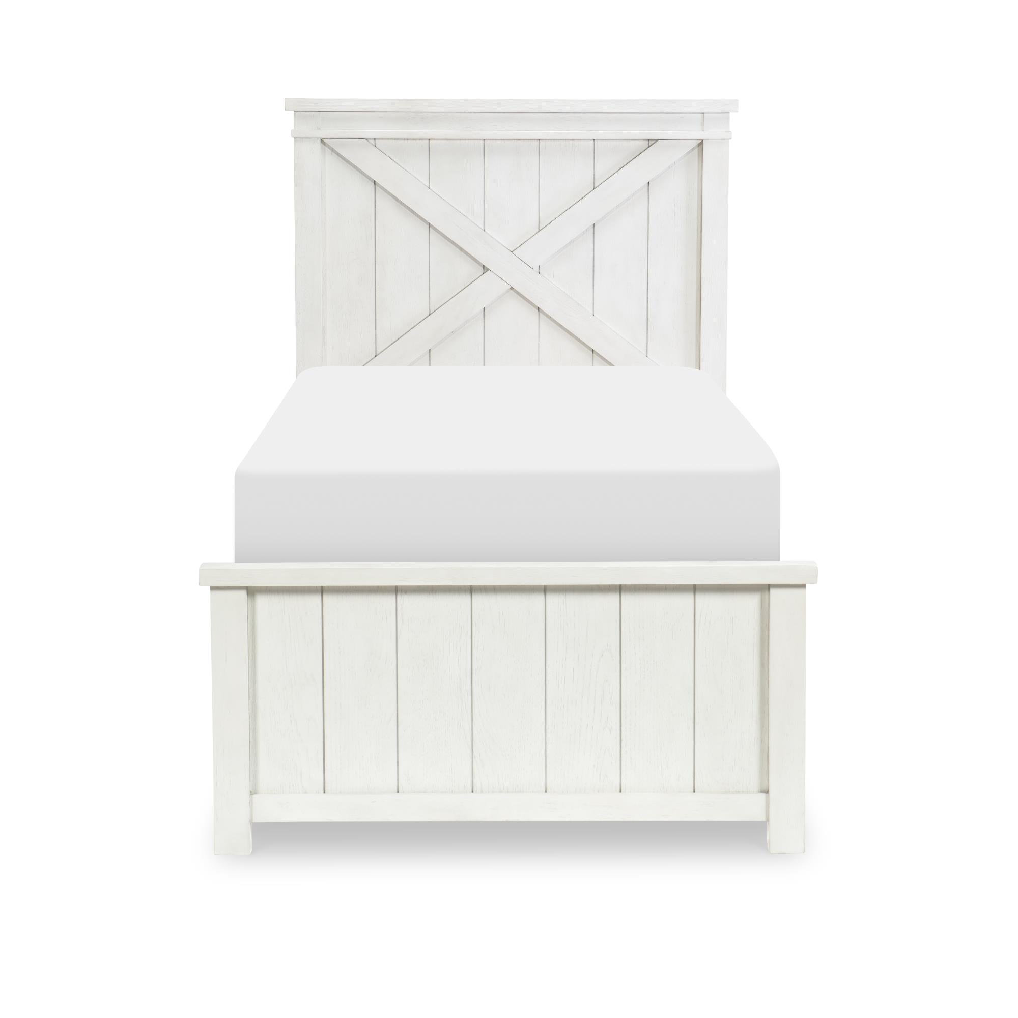 COMPLETE PANEL BED 33, Twin, White