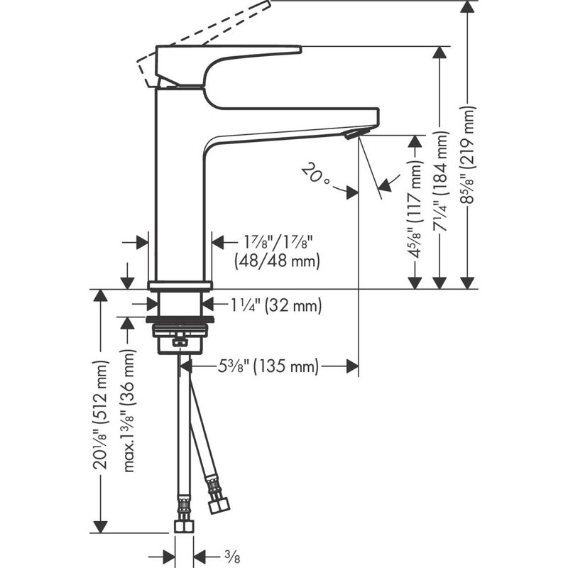 Robinet de salle de bain Metropol, Nickel brossé