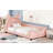 Twin Size Upholstered Daybed With Carton Ears Shaped Headboard, Pink