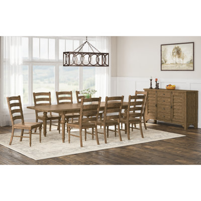Clintwood 8 Person Extendable Solid Wood Dining Set